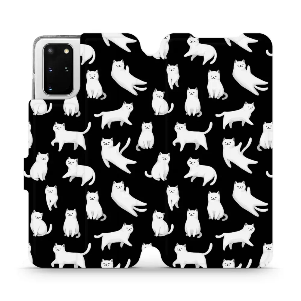 Etui z klapką do Galaxy S20 Plus, Mobiwear Book, kotki luna