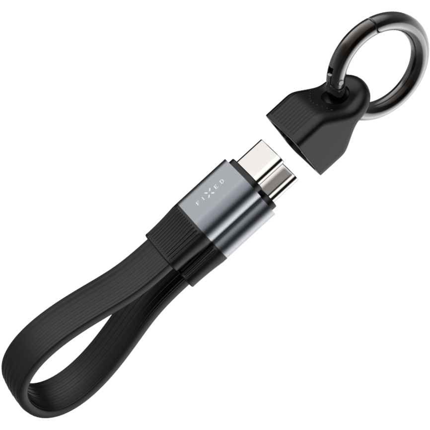 Kabel z karabińczykiem USB-C – USB-C, 240W PD, 4K/60Hz, Fixed Clip Cable, USB 3.2 gen 2, czarny
