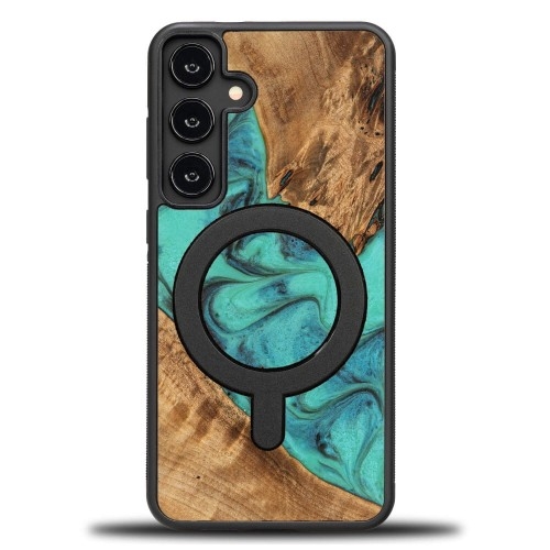 Image of Drewniane etui do Galaxy A35 5G, Bewood Unique Turquoise do MagSafe