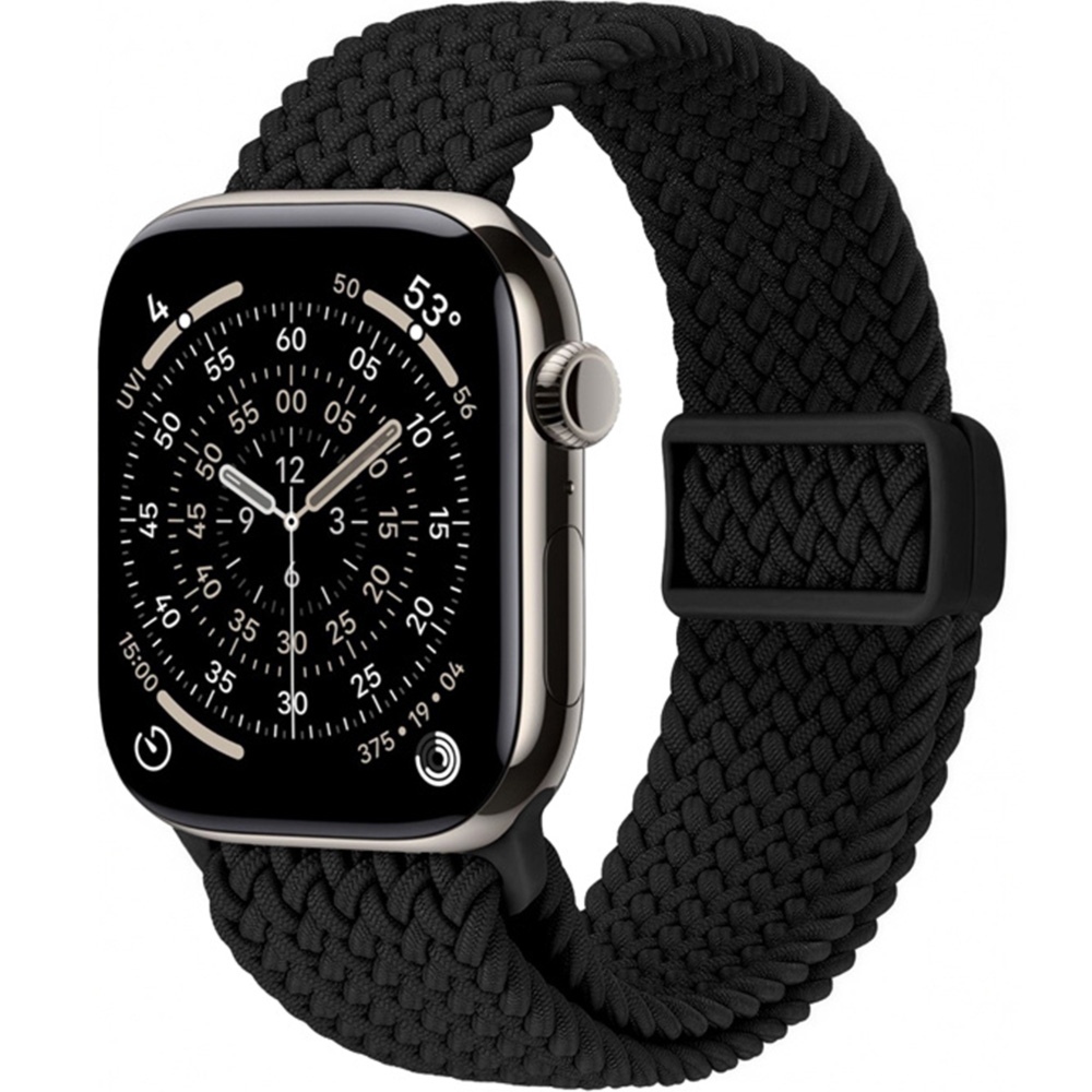 Pasek Crong Wave Band do Apple Watch 49/46/45/44 mm, czarny