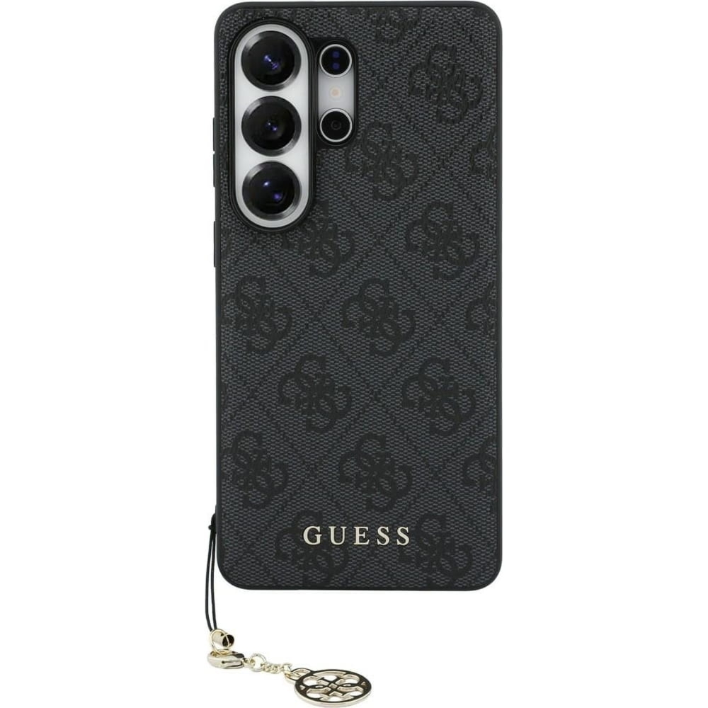 Etui Guess Charms Collection MagSafe Classic Logo with Charm do Galaxy S26 Ultra, czarne ze złotą zawieszką