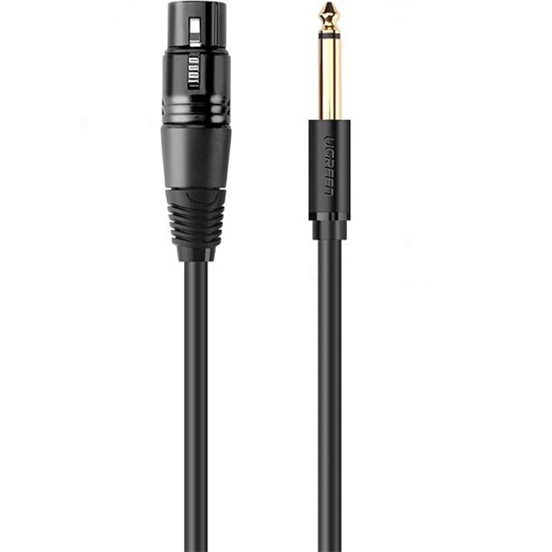 Image of Kabel Ugreen audio XLR (żeński) - 6,35 mm Jack (męski), 3 m, czarny