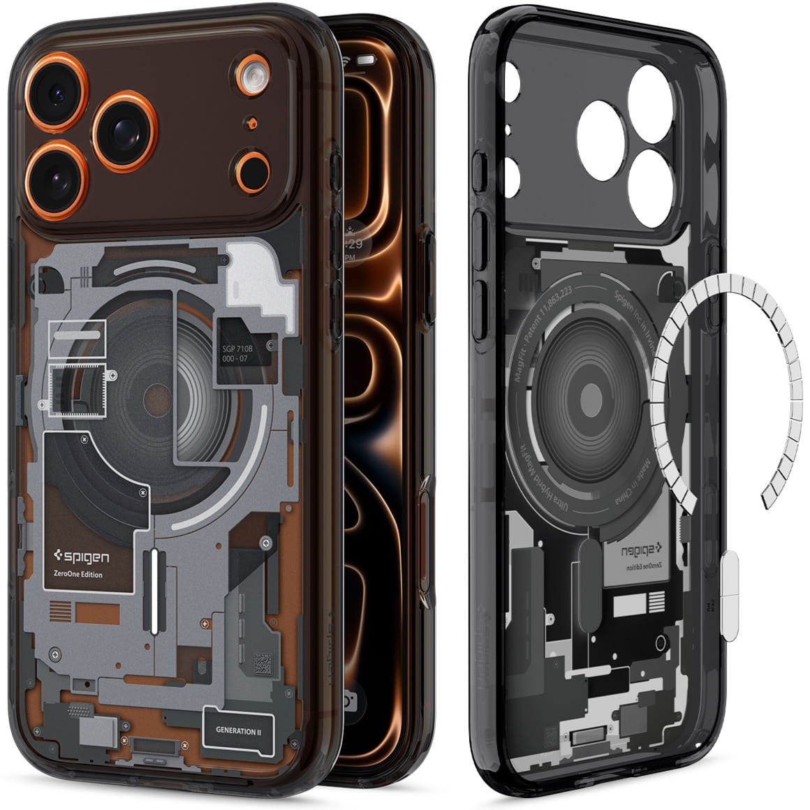 Etui Spigen Ultra Hybrid Mag do MagSafe do iPhone 17 Pro, przydymione-szare (Zero One)