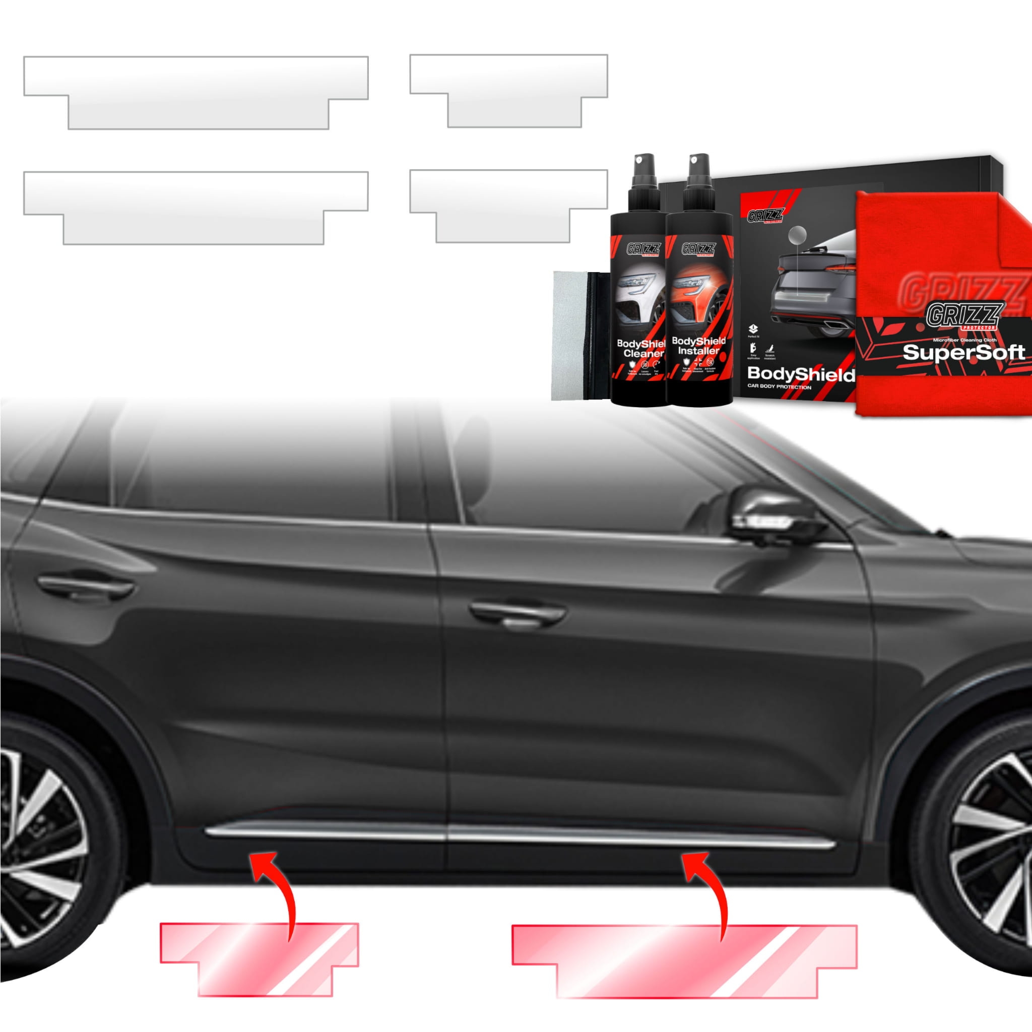 4w1 Folia ochronna Grizz Protector na progi do MG ZS Hybrid+ (2024-2026)