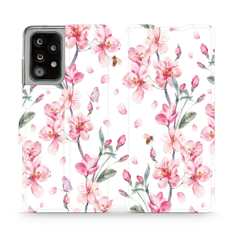 Etui z klapką do Galaxy A52s 5G, Mobiwear Book, różowa wiosna