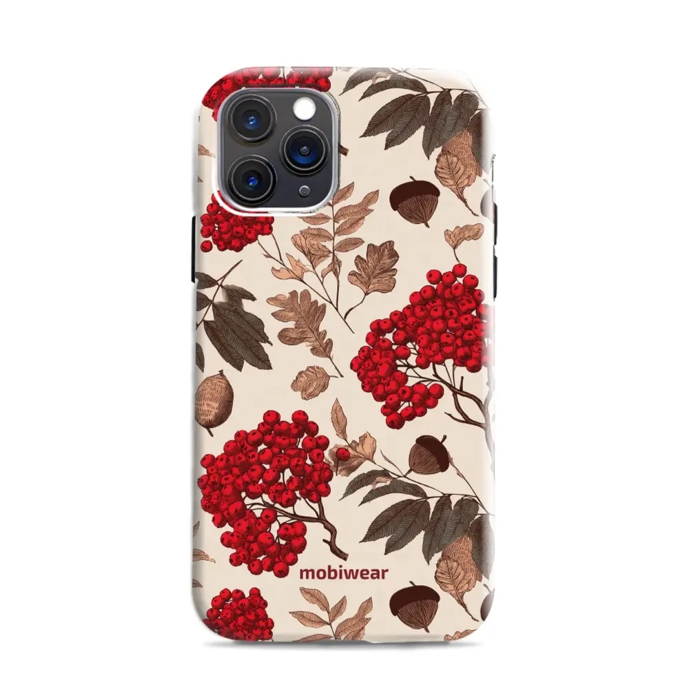 Etui ochronne do iPhone 11 Pro, Mobiwear Elite Pro, jarzębina na ecru