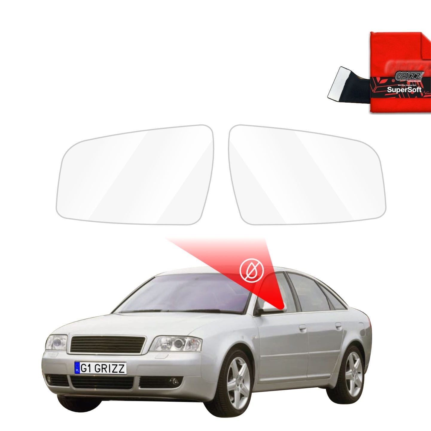 Folia przeciwdeszczowa Grizz Protector na lusterka do Audi A6 C5 Sedan (1997-2004)