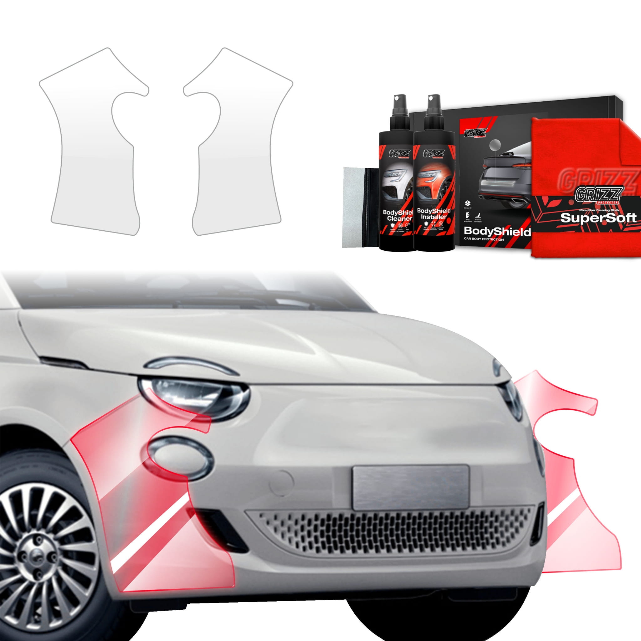 2w1 Folia ochronna Grizz Protector na zderzak do Fiat 500 (2016-2026)