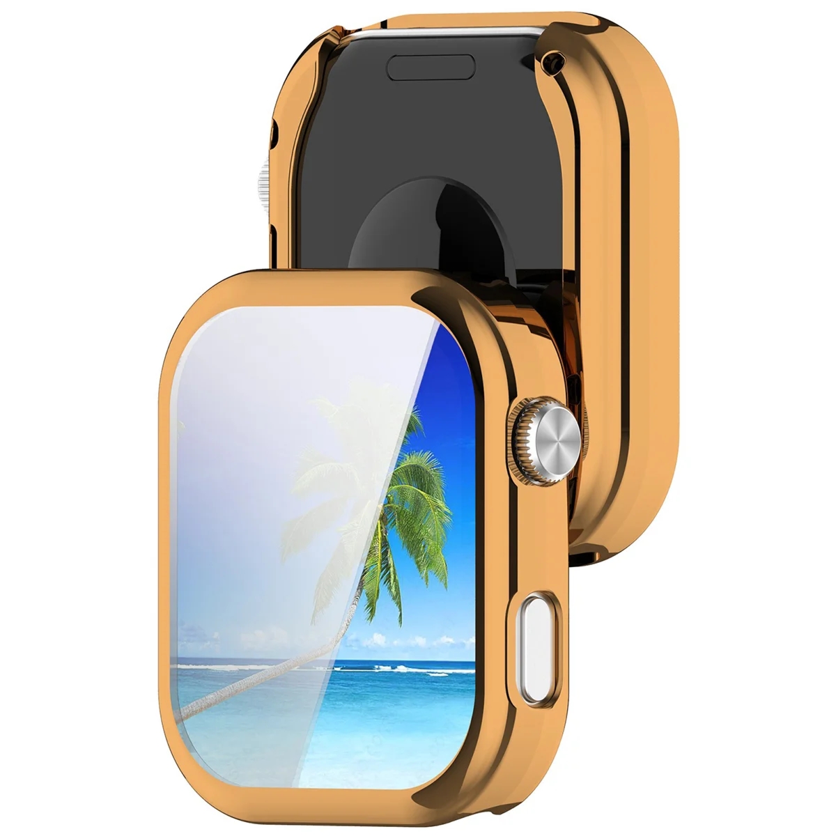 Etui z osłoną ekranu Bizon Case Watch Felipe do Xiaomi Redmi Watch 6, różowozłote