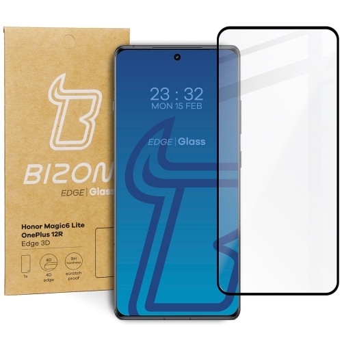 Image of Szkło hartowane BIZON Glass Edge 3D do OnePlus 12R / Honor Magic6 Lite