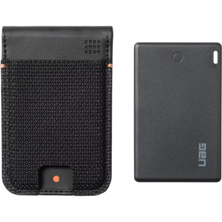OUTLET: Portfel Urban Armor Gear UAG Metropolis Kevlar MagSafe Wallet na karty z podstawką i kartą śledzącą, czarny
