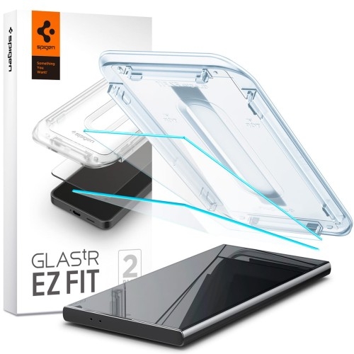 Image of Szkło do etui + Aplikator Spigen Glas.tR EZ Fit 2-Pack do Galaxy S24 Ultra