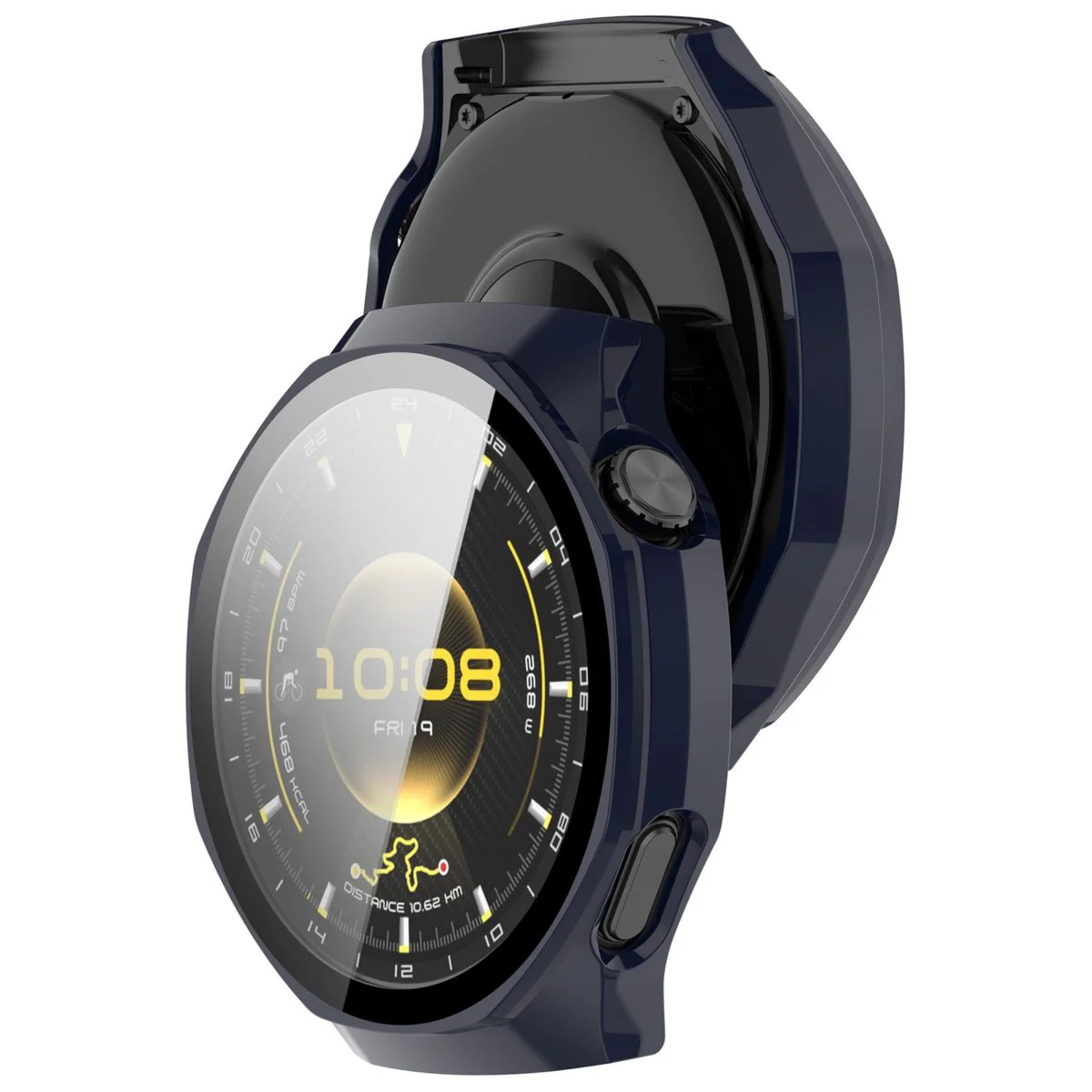 Etui ze szkłem do zegarka Bizon Case Watch Adamo do Huawei Watch GT 7 Pro 46 mm, niebieskie