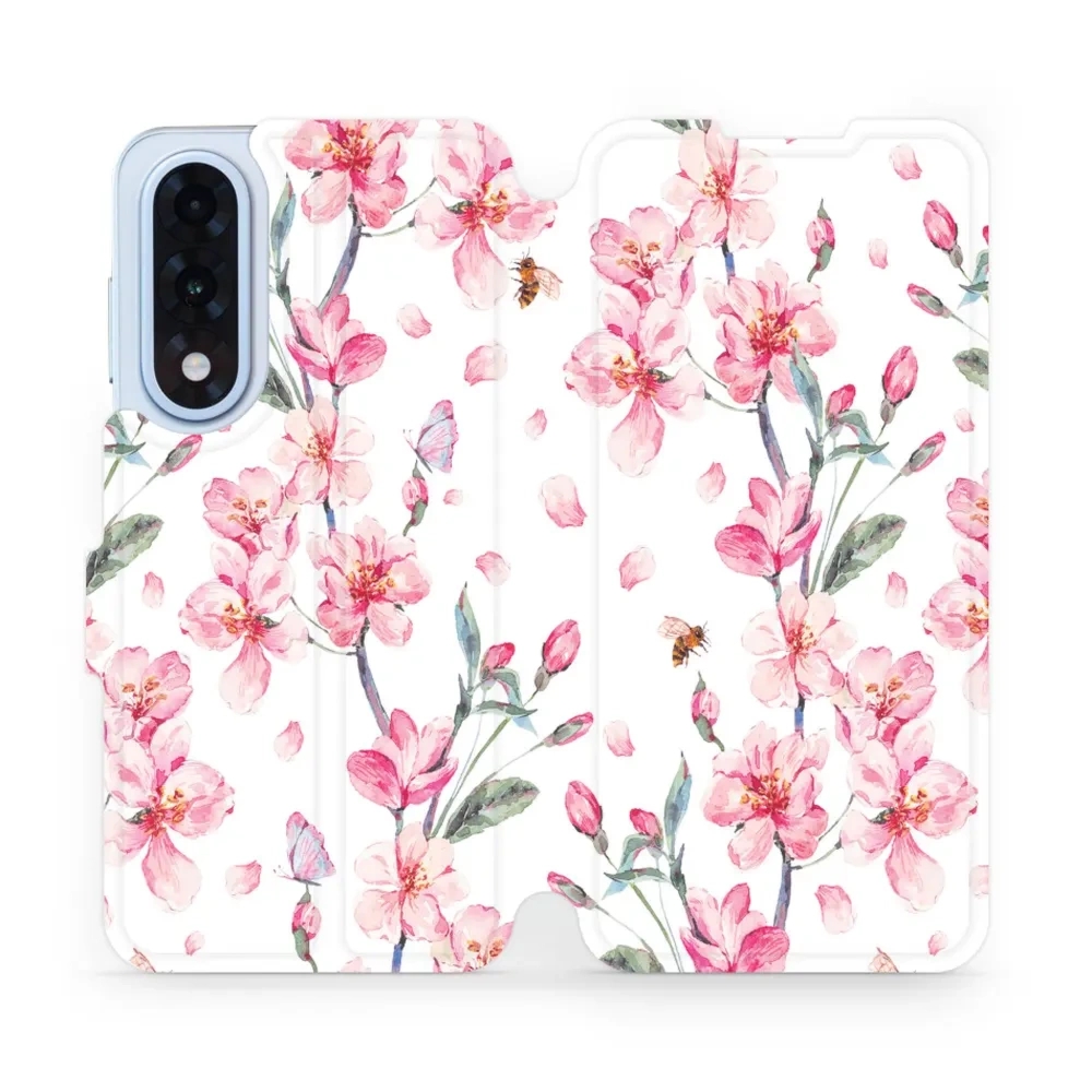 Etui z klapką do OnePlus Nord 5, Mobiwear Book, różowa wiosna