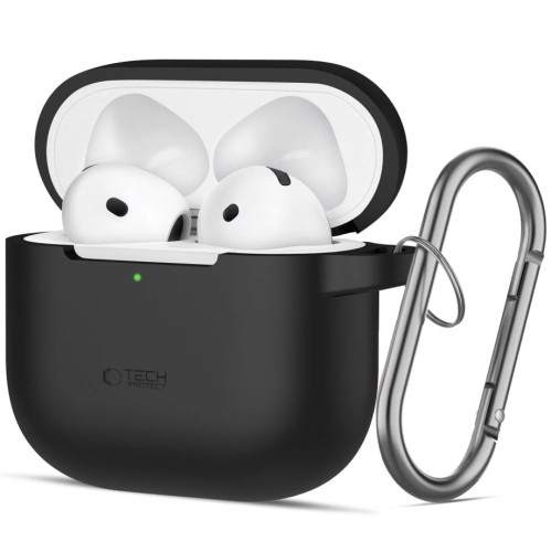 Image of Etui Tech-Protect Silicone Hook do Apple AirPods 4, czarne