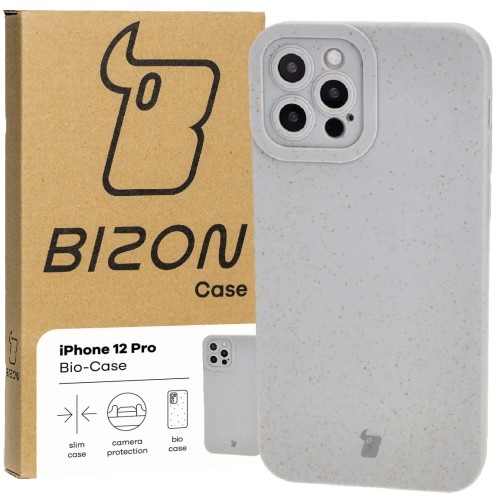 Image of Ekologiczne etui Bizon Bio-Case do iPhone 12 Pro, szare