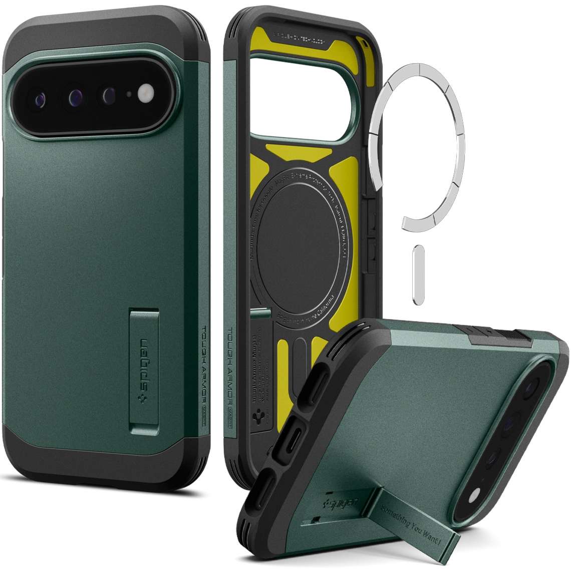 Etui Spigen Tough Armor Mag do MagSafe do Google Pixel 11 Pro XL, zielone