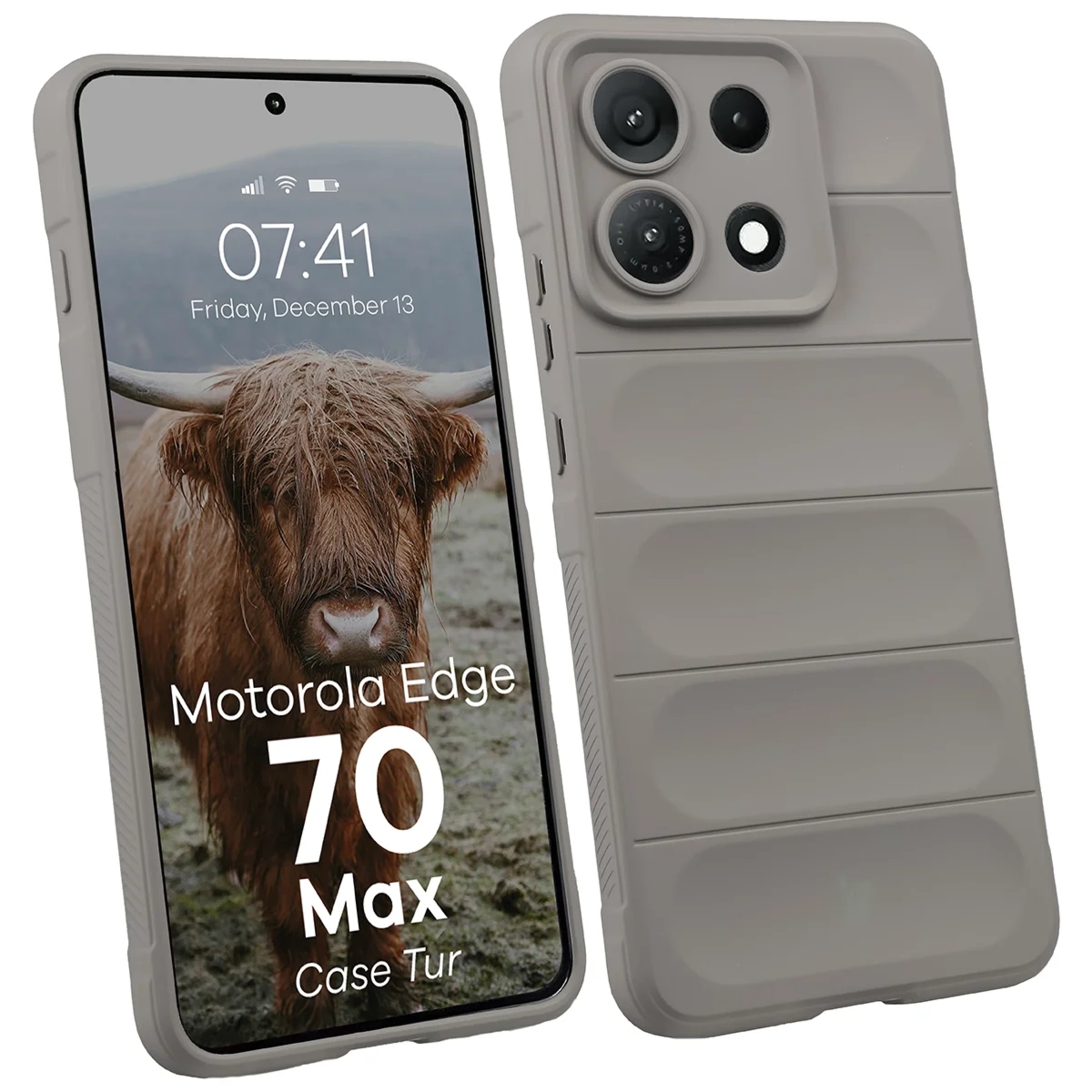 Pancerne etui Bizon Case Tur do Motorola Edge 70 Max, jasnoszare
