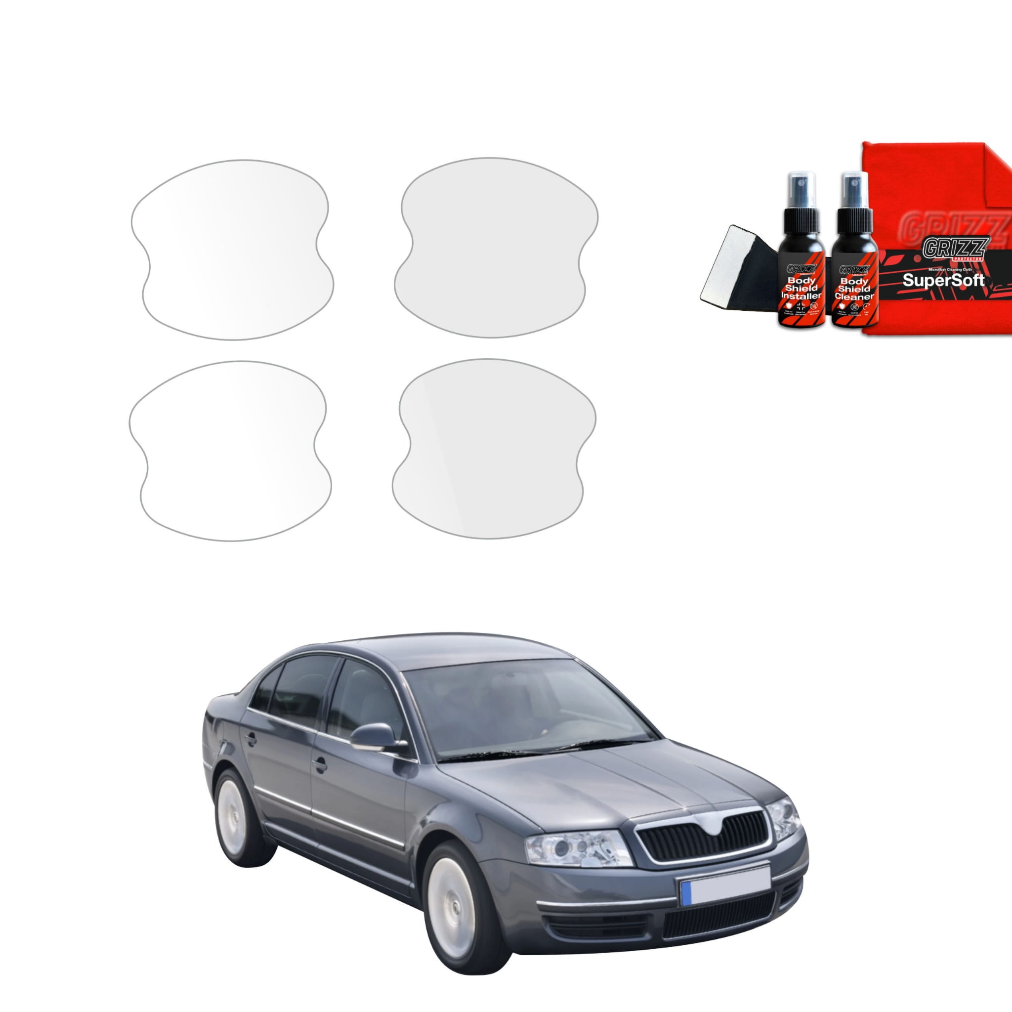 4w1 Folia ochronna pod klamki Grizz Protector do Skoda Superb (2001-2008)