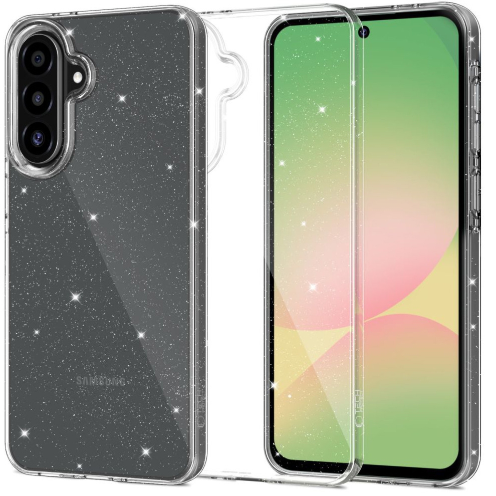 Etui Tech-Protect Flexair do Galaxy A27 5G, przezroczyste z brokatem