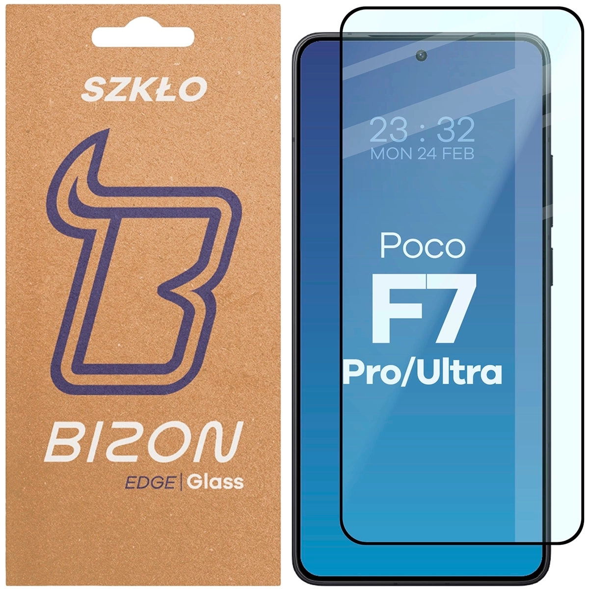 Szkło hartowane Bizon Glass Edge do  Xiaomi Poco F7 Pro / F7 Ultra, czarna ramka