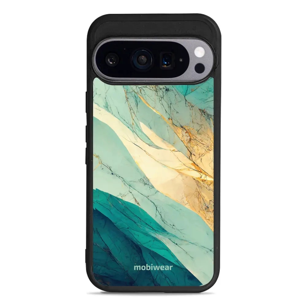 Etui ochronne do Google Pixel 9 Pro, Mobiwear Glossy Case, turkusowy marmur