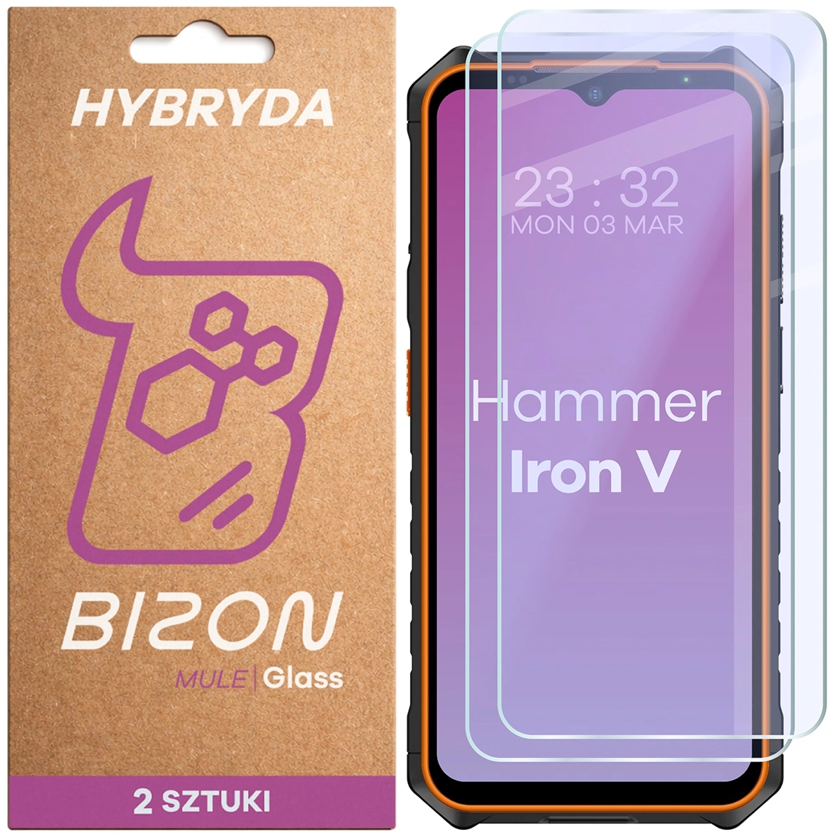 Elastyczne szkło hybrydowe Bizon Hybrid Mule Duo do HAMMER Iron V, 2 sztuki