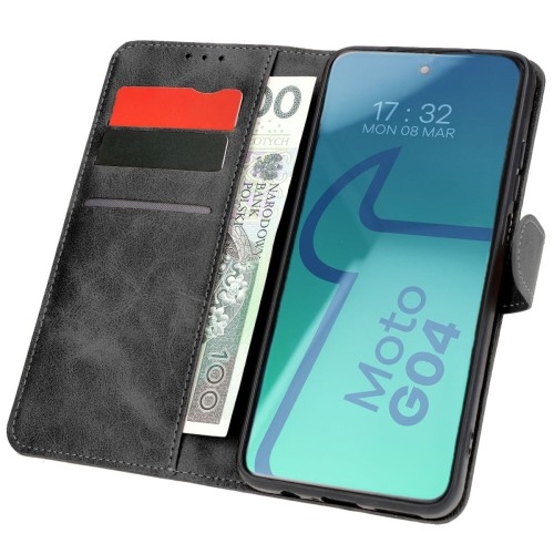Image of Etui Bizon Case Pocket do Motorola Moto G04/G24, czarne