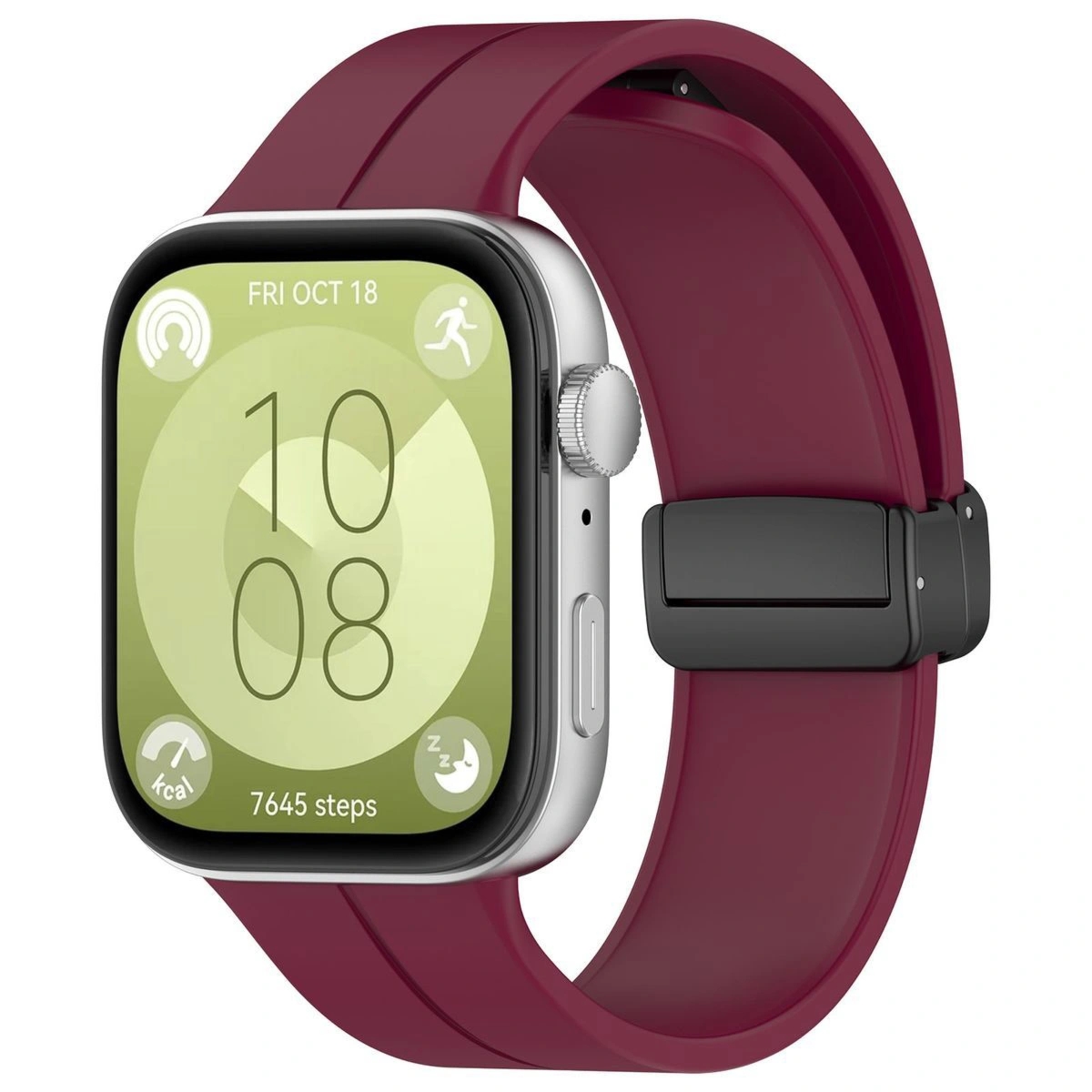 Silikonowy pasek Bizon Strap Watch Silicone L do Huawei Watch Fit  5/5 Pro/4 Pro/Fit 4/Fit 3, burgundowy
