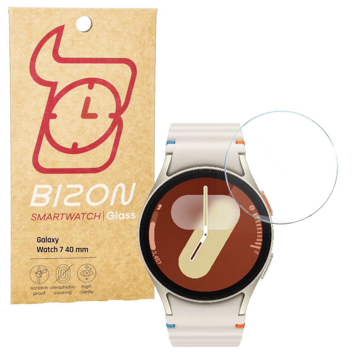 Image of Szkło hartowane na ekran Bizon Glass Watch Clear do Galaxy Watch 7 40 mm