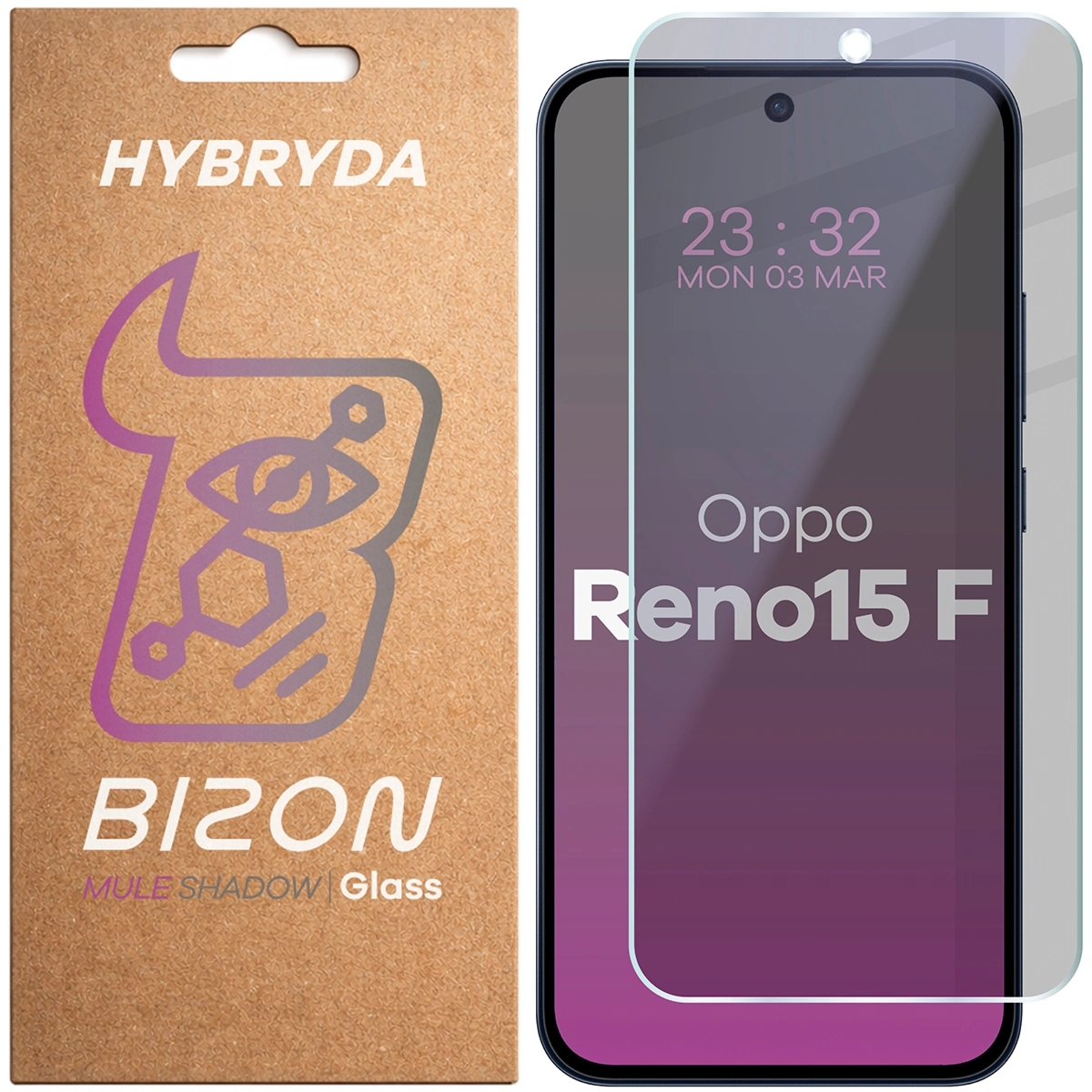 Prywatyzujące szkło hybrydowe Bizon Hybrid Shadow do Oppo Reno 15 F, matowe
