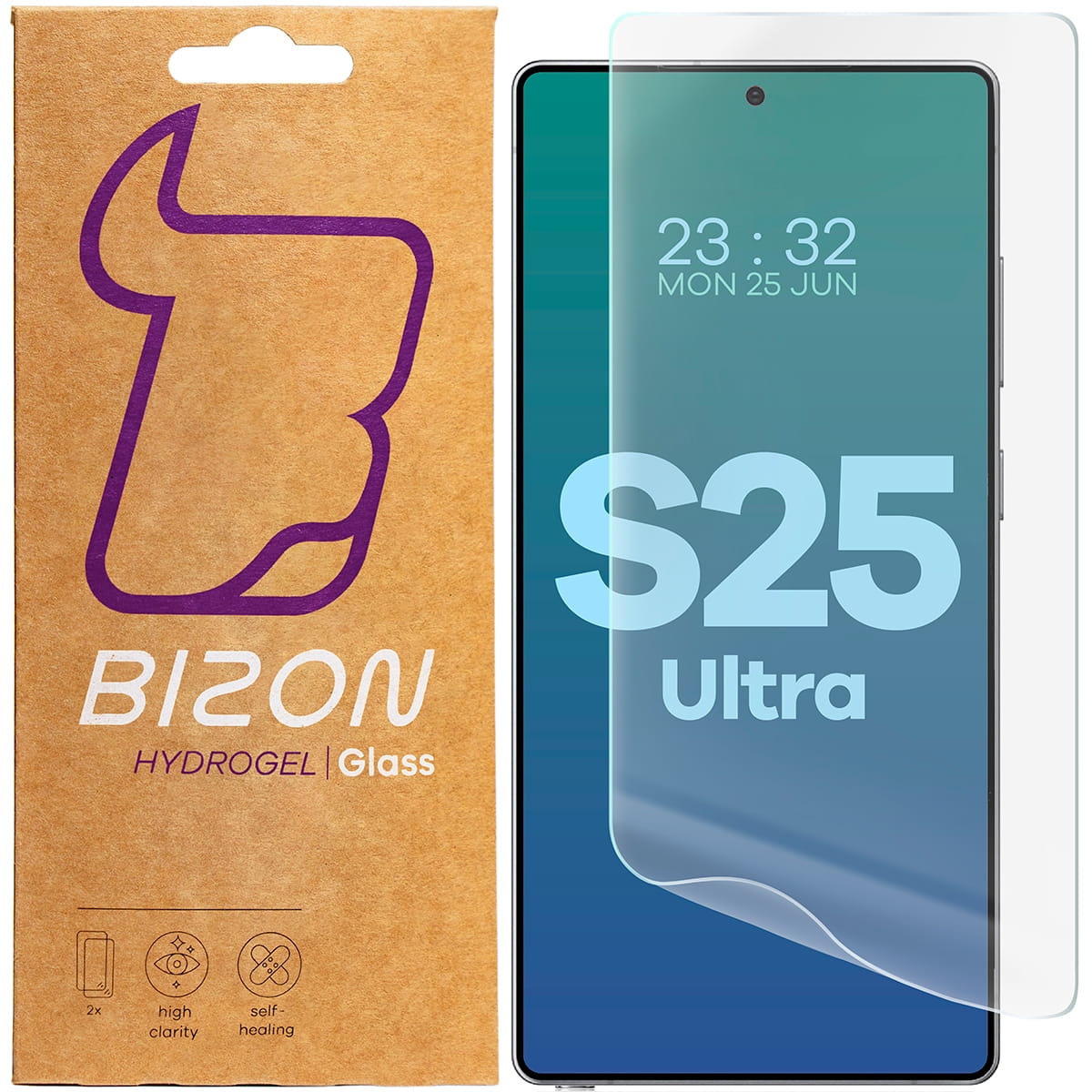 Image of Folia hydrożelowa na ekran Bizon Glass Hydrogel Front do Galaxy S25 Ultra, 2 sztuki
