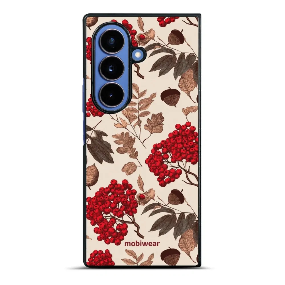 Etui ochronne do Galaxy Z Fold7, Mobiwear Glossy Case, jarzębina na ecru
