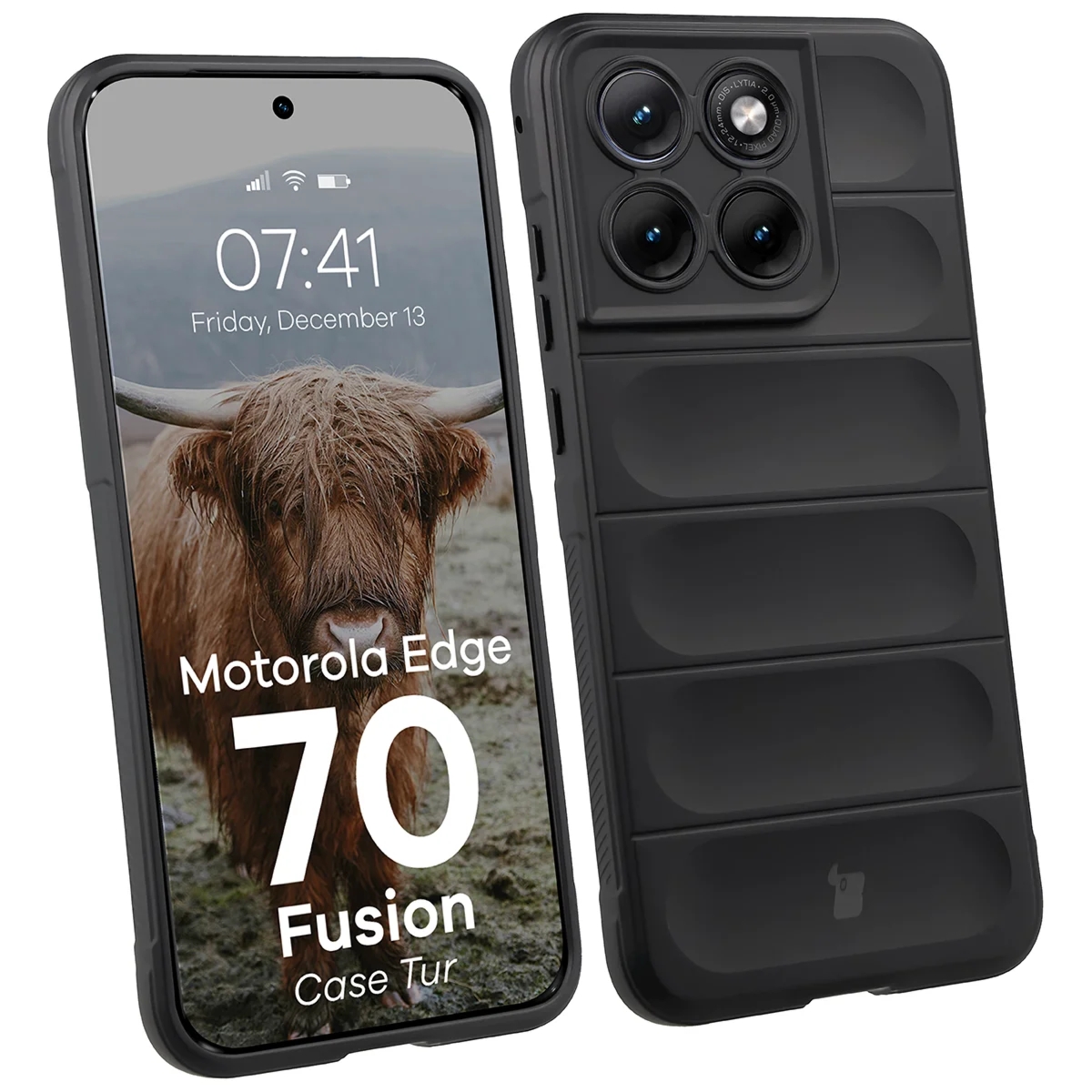 Pancerne etui Bizon Case Tur do Motorola Edge 70 Fusion, czarne