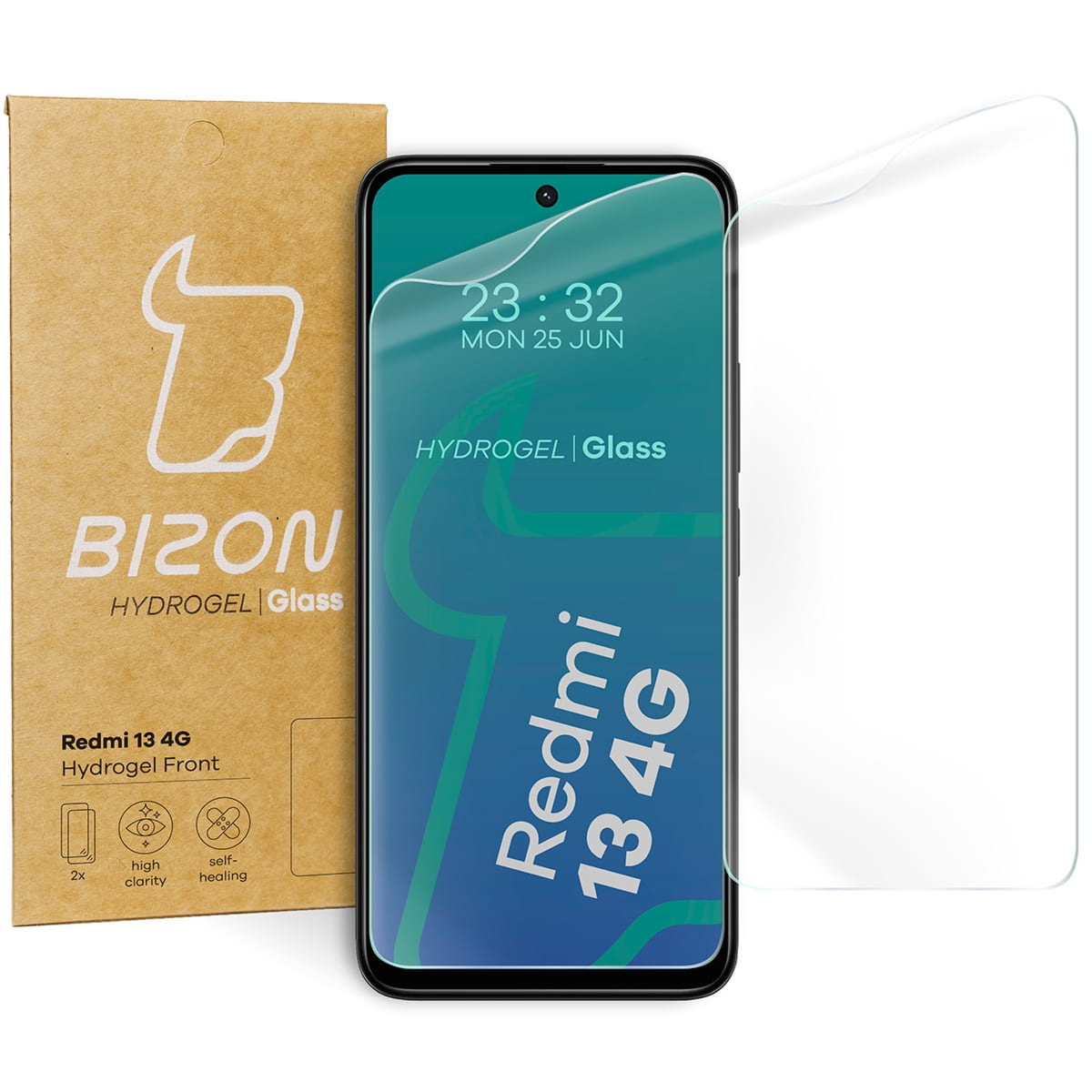 Folia hydrożelowa na ekran Bizon Film Hydrogel Front Duo do Xiaomi Redmi 13 4G, 2 sztuki