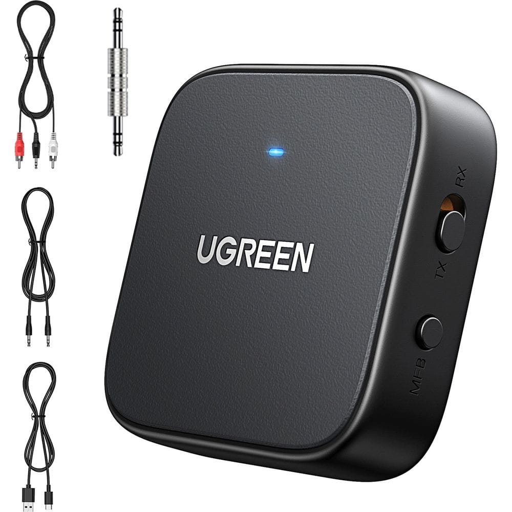 Image of Bezprzewodowy adapter Bluetooth 5.2, transmiter / nadajnik / odbiornik audio UGREEN CM667, szary