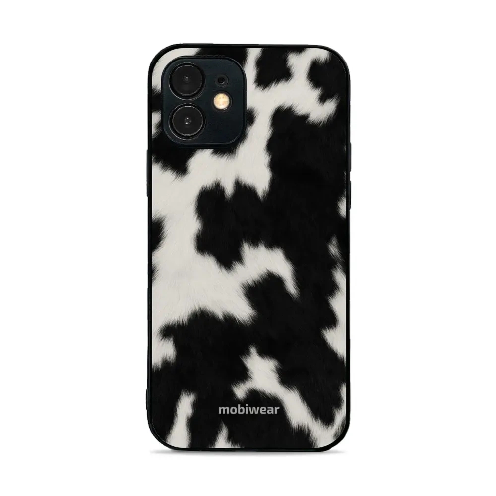 Etui ochronne do iPhone 12 Mini, Mobiwear Glossy Case, krowie futerko