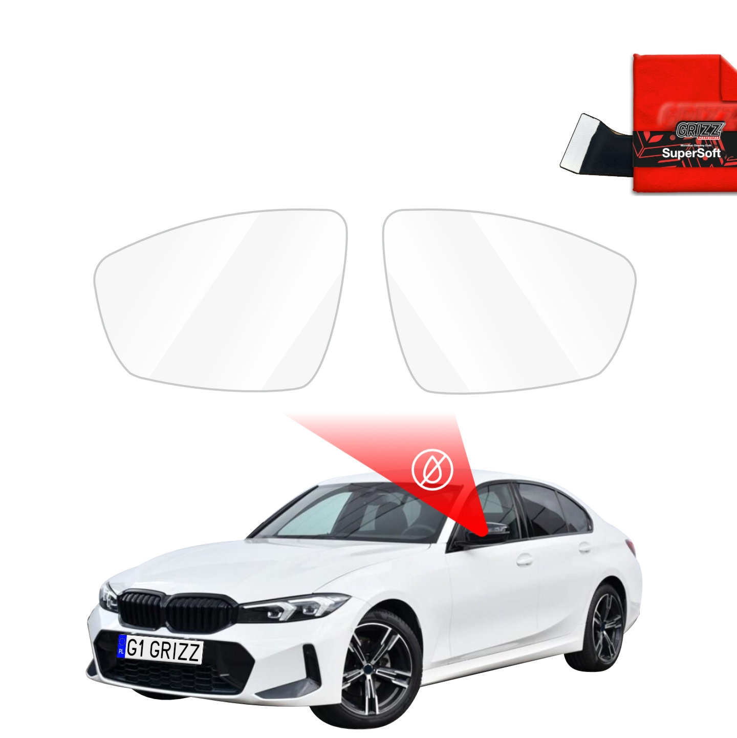 Folia przeciwdeszczowa Grizz Protector na lusterka do BMW 3 G20 Sedan (2022-2026)