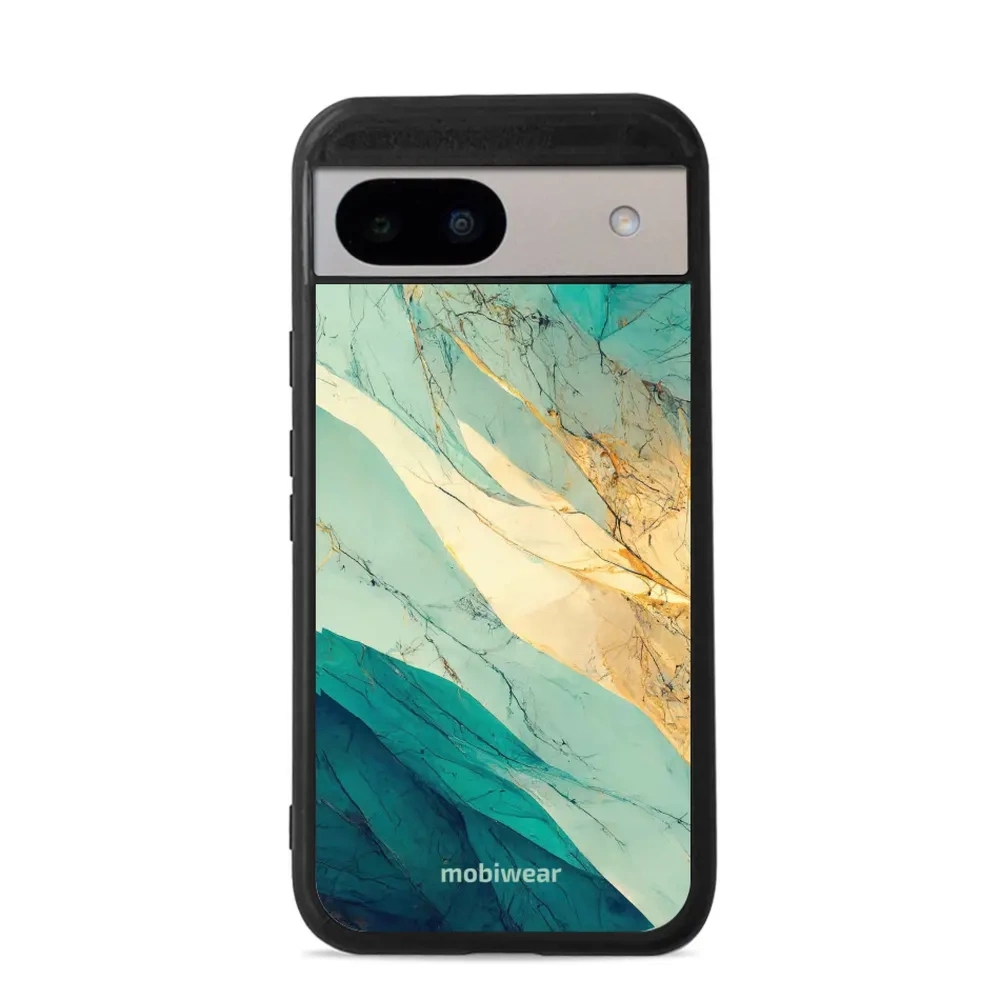 Etui ochronne do Google Pixel 8a, Mobiwear Glossy Case, turkusowy marmur