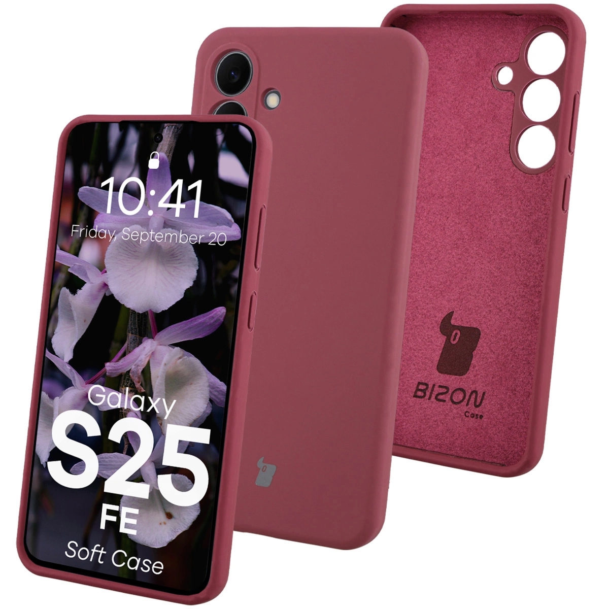 Silikonowe etui Bizon Soft Case do Galaxy S25 FE, ciemnofioletowe