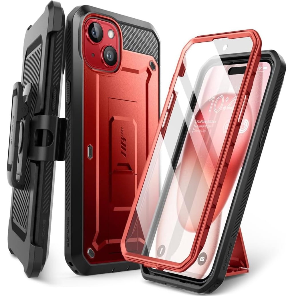 Etui Supcase UB Pro SP do iPhone 15, czerwone
