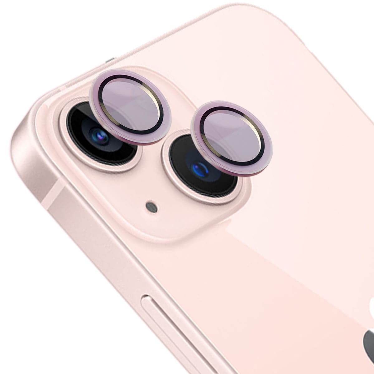 Szkło hartowane na aparat Bizon Glass Snap Lens do iPhone 13/13 Mini, 1 zestaw, jasnoróżowa ramka
