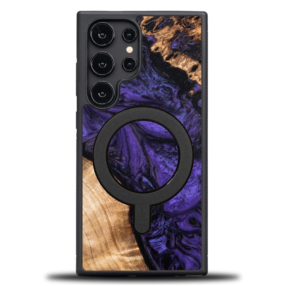 Image of Drewniane etui do Galaxy S25 Ultra, Bewood Unique Violet do MagSafe