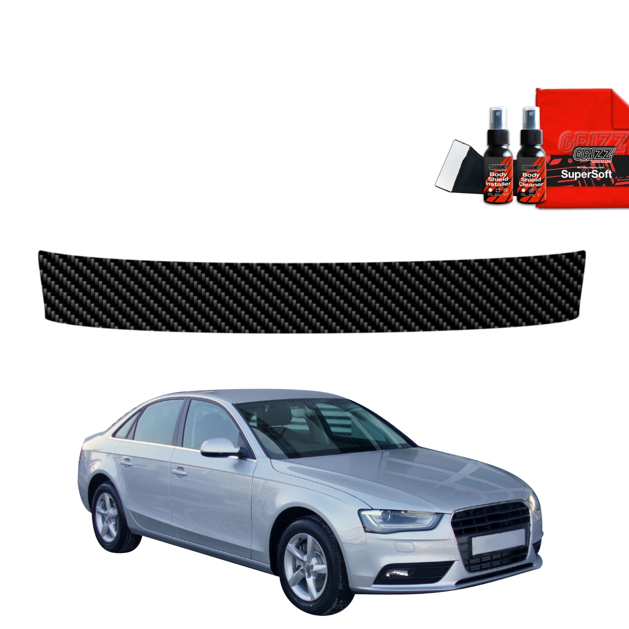 Folia karbonowa Grizz Protector na próg bagażnika do Audi A4 B8 Sedan Facelifting (2011-2015)