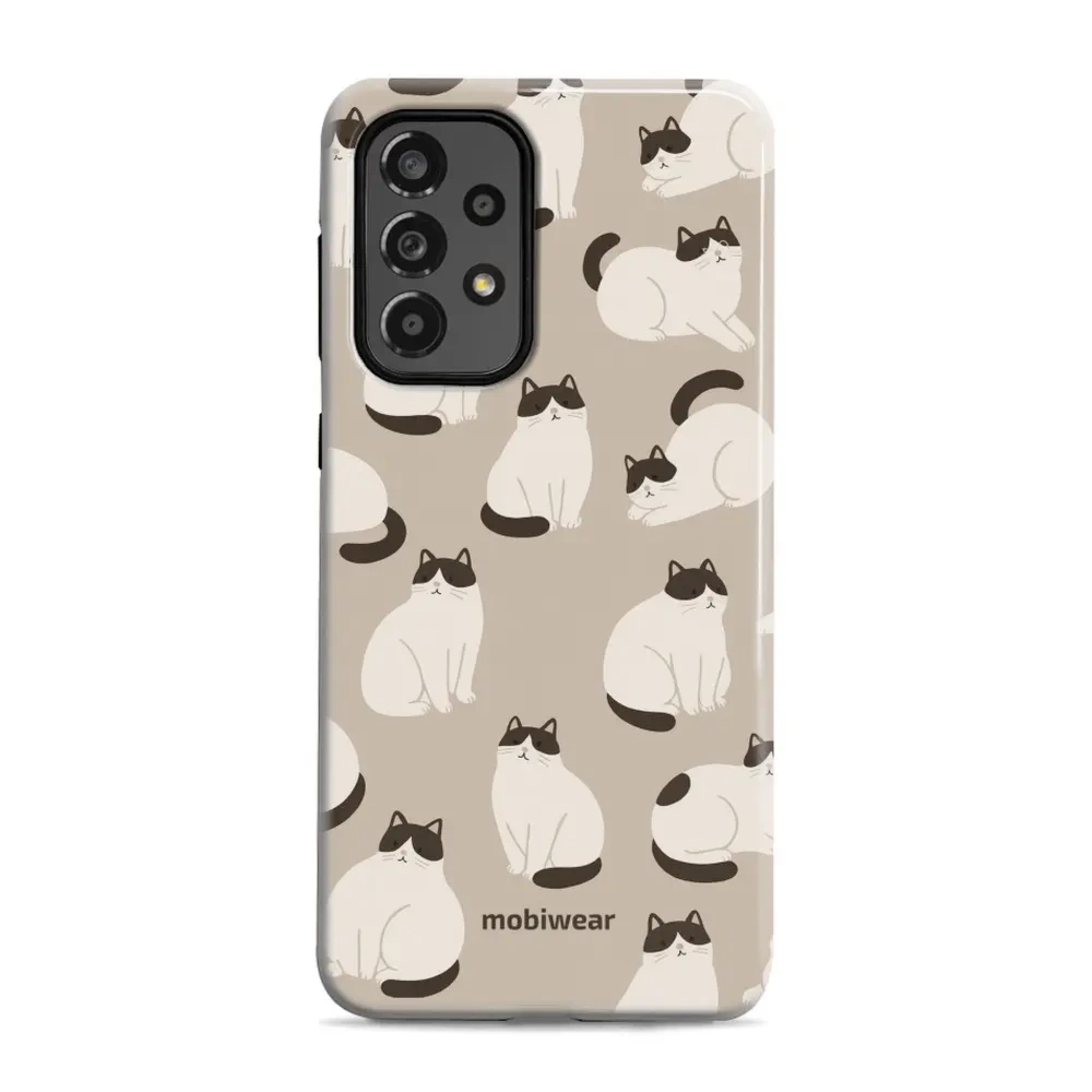 Etui ochronne do Galaxy A33 5G, Mobiwear Elite Pro, kawa miau