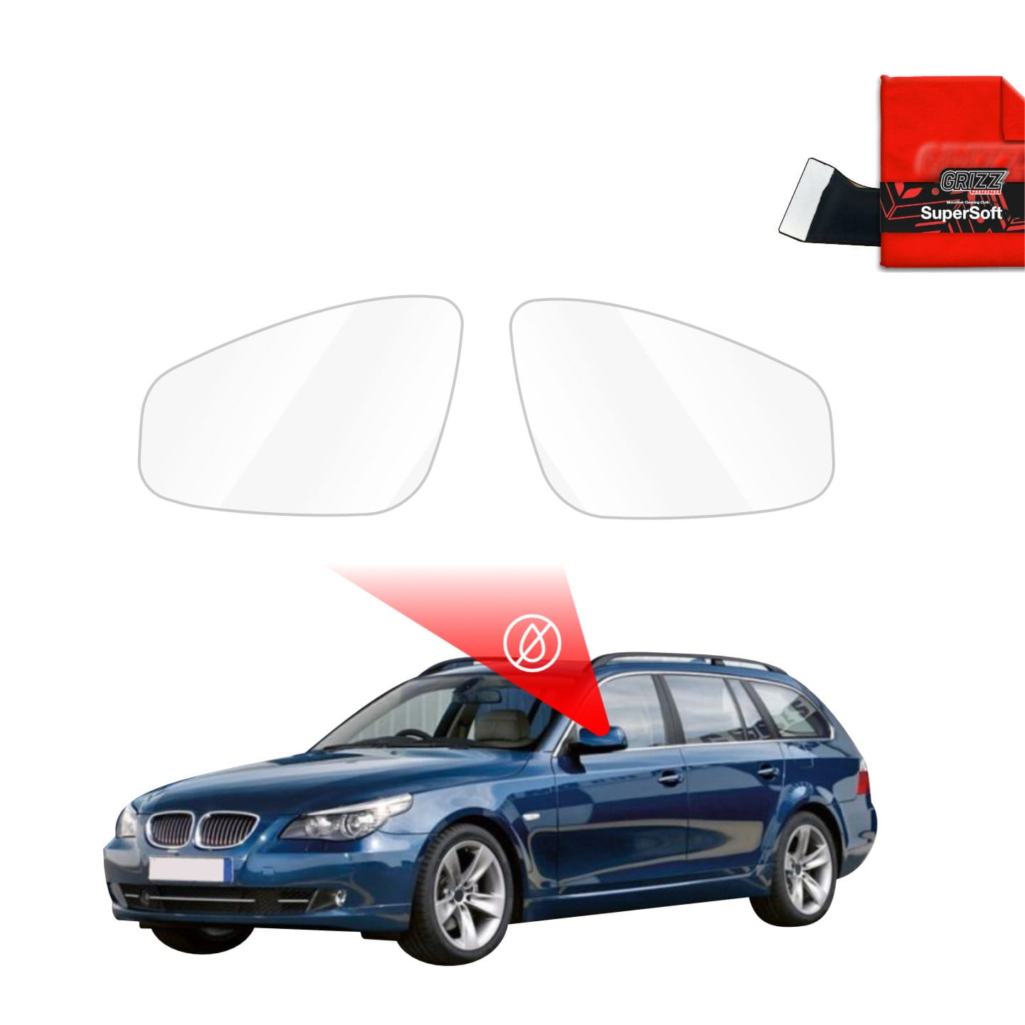 Folia przeciwdeszczowa Grizz Protector na lusterka do BMW 5 E61 Kombi PreLCI (2007-2010)