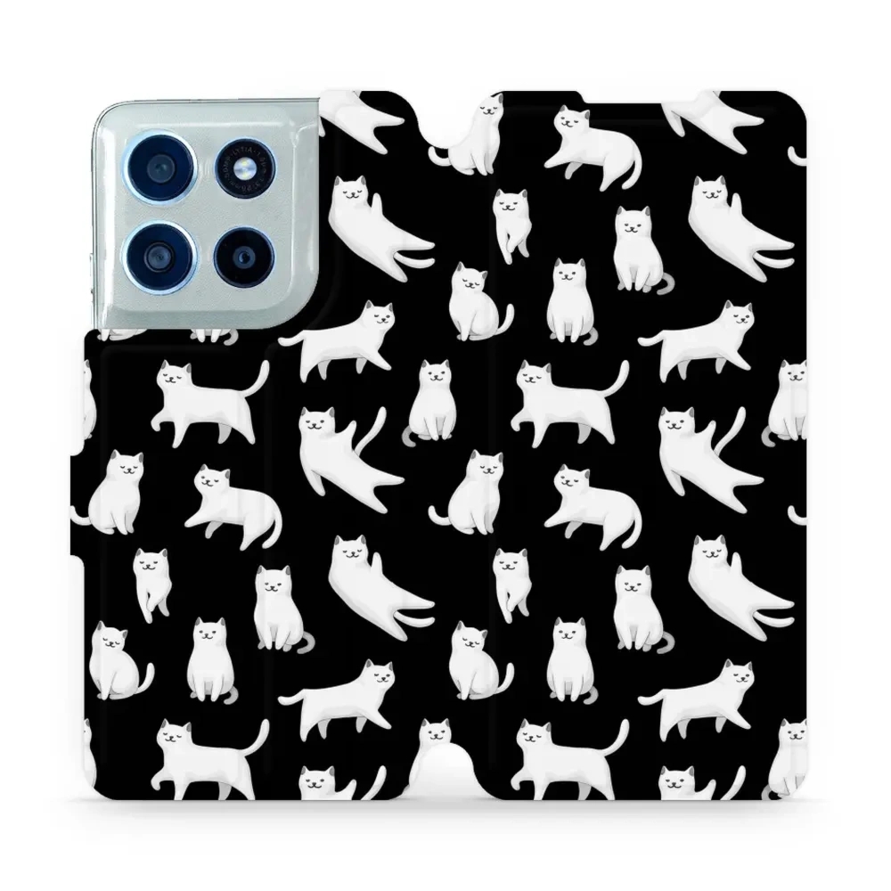 Etui z klapką do Motorola Moto G56 5G, Mobiwear Book, kotki luna