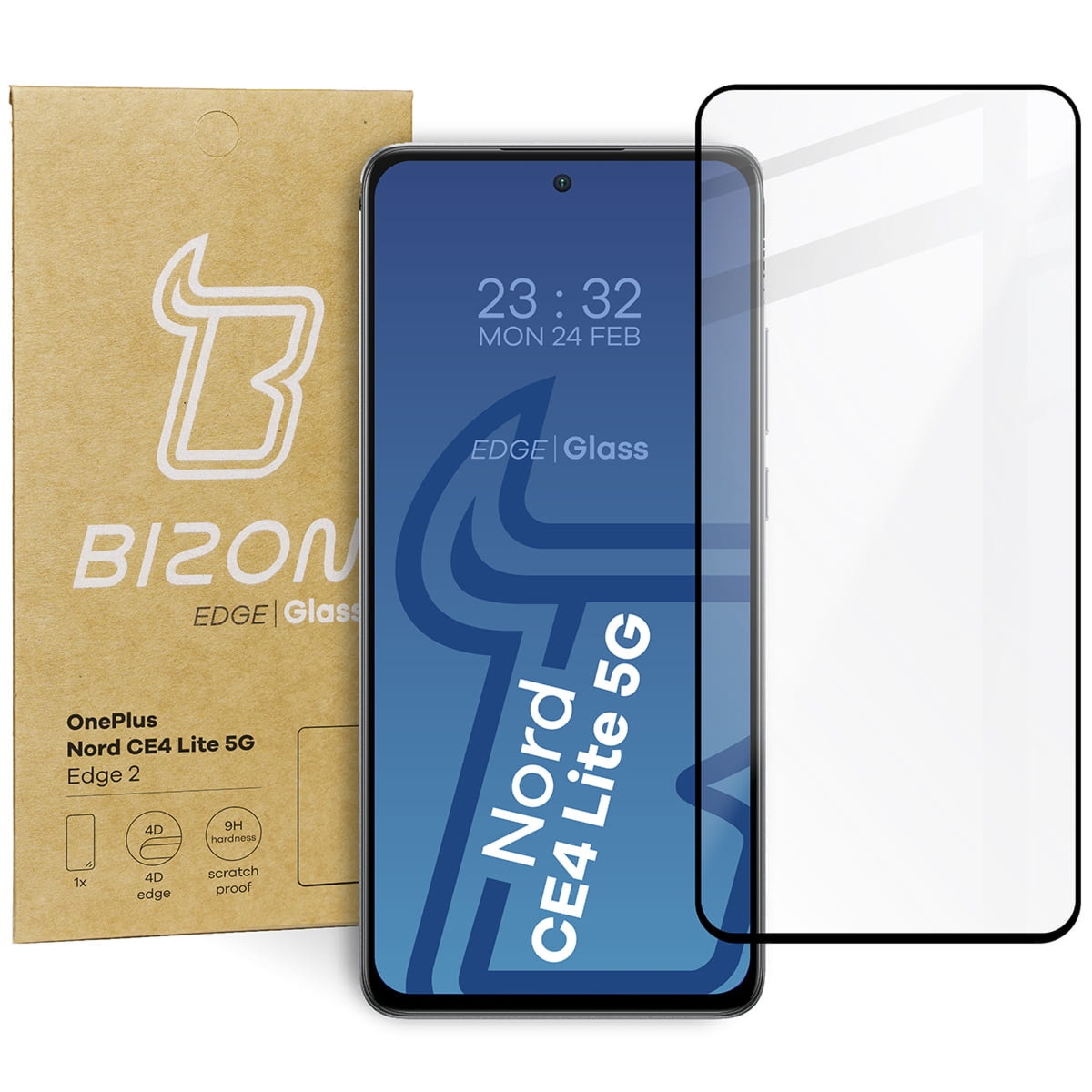 Szkło hartowane Bizon Glass Edge do OnePlus Nord CE4 Lite 5G, czarne