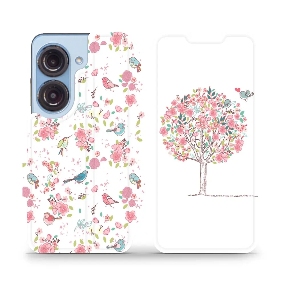 Etui z klapką do Asus Zenfone 9, Mobiwear Book, różowy gaj