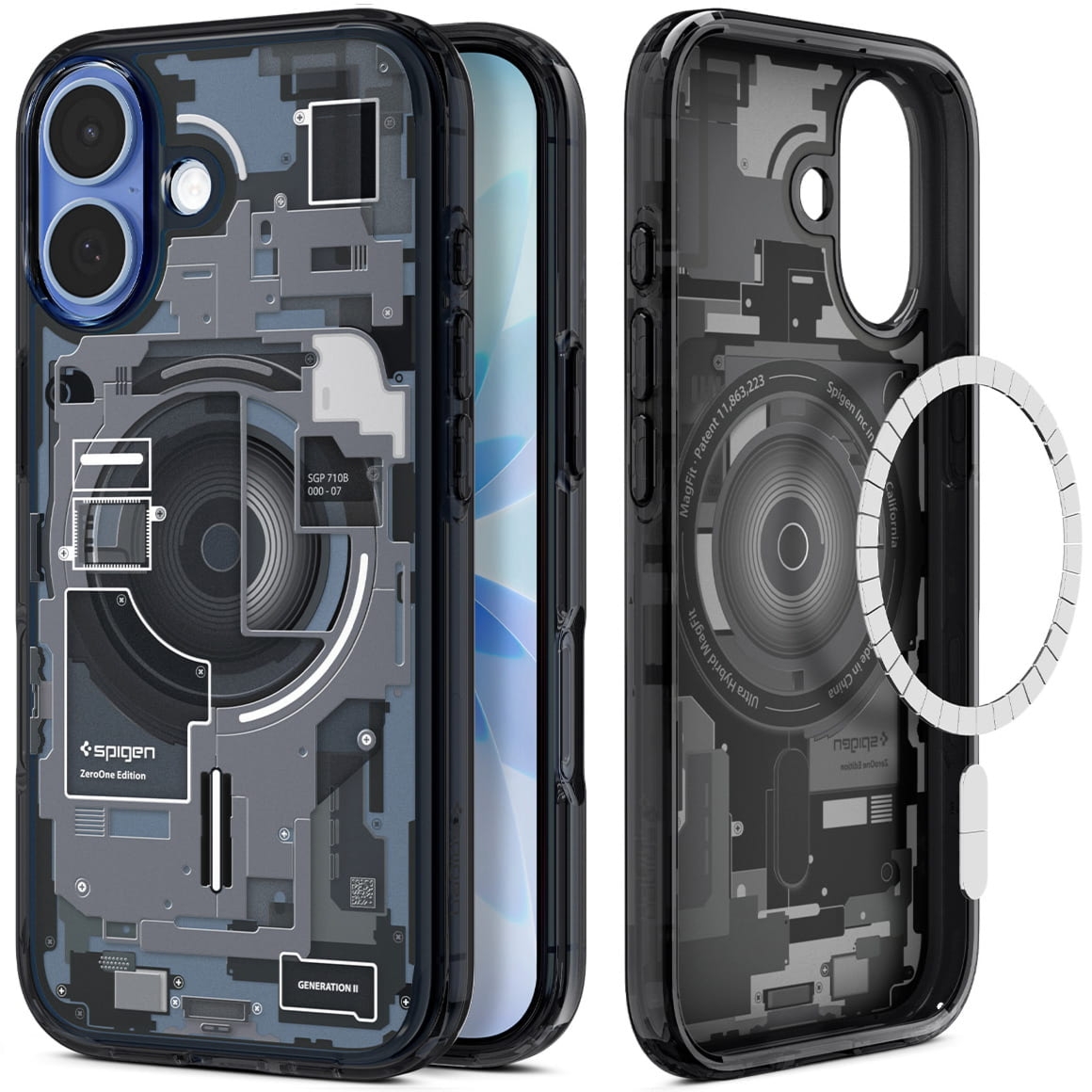 Etui Spigen Ultra Hybrid Mag do MagSafe do iPhone 17, przydymione-szare (Zero One)